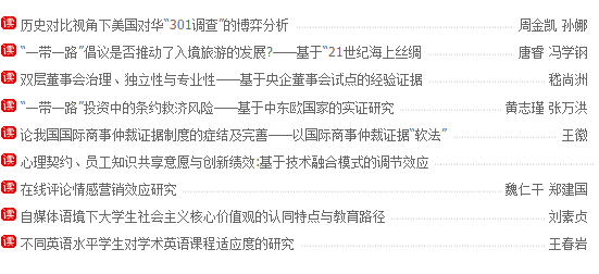 《上海对外经贸大学学报》最新目录